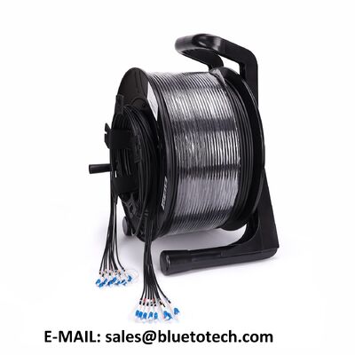 Cavo patch in fibra ottica corazzato da esterno a 8 core LC-LC da 6,0 mm modello singolo con bobina in plastica, cavo in fibra ottica jumper 8 fibre LC/UPC-LC/UPC con bobina in plastica