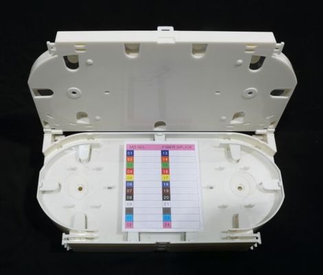 La manica a fibra ottica bianca della giuntura della fibra del centro 24 del vassoio 24 protegge con il materiale dell'ABS